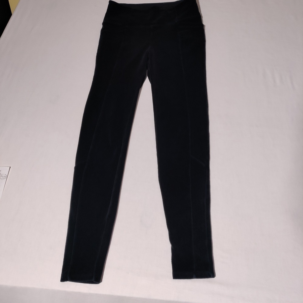 Athleta Velvet High Waisted Leggings Black Size Medium (26"x27"‎ Actual)
